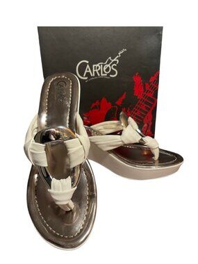 Carlos "Sangria" White heel sandals Size 6.5US
